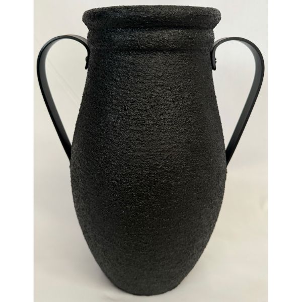 Rustic Black Pot With Handles 