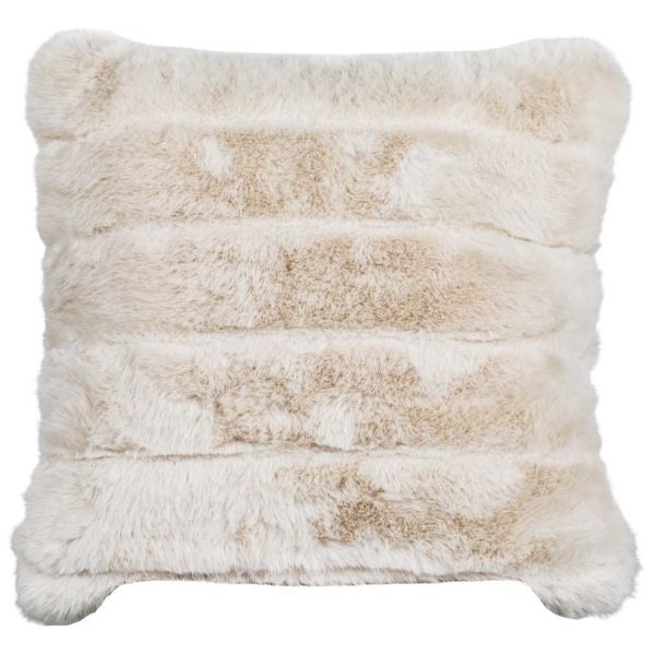 Ivory Fox Fur 22x22 Pillow 