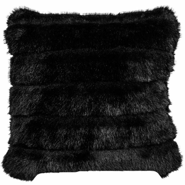 Black Fox Fur 22x22 Pillow 