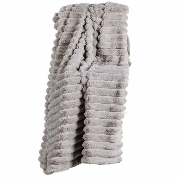 Light Gray Channel 50x60 Throw 