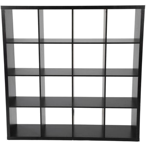  Flawn Sixteen Cube Open Bookcase, Black 