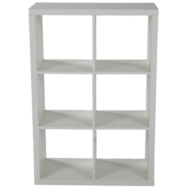  Flawn Six Cube Open Bookcase, White 