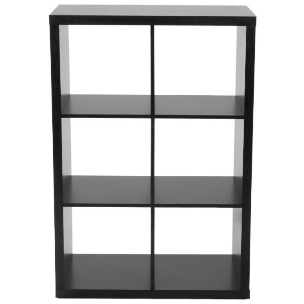  Flawn Six Cube Open Bookcase, Black 