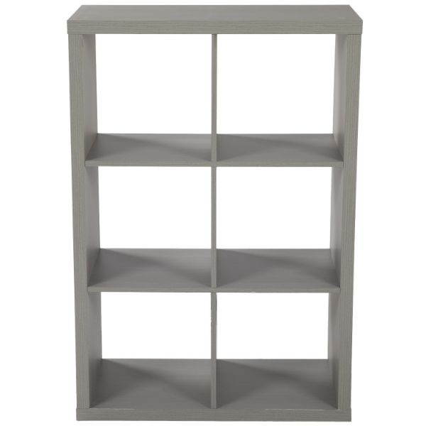  Flawn Six Cube Open Bookcase, Gray 