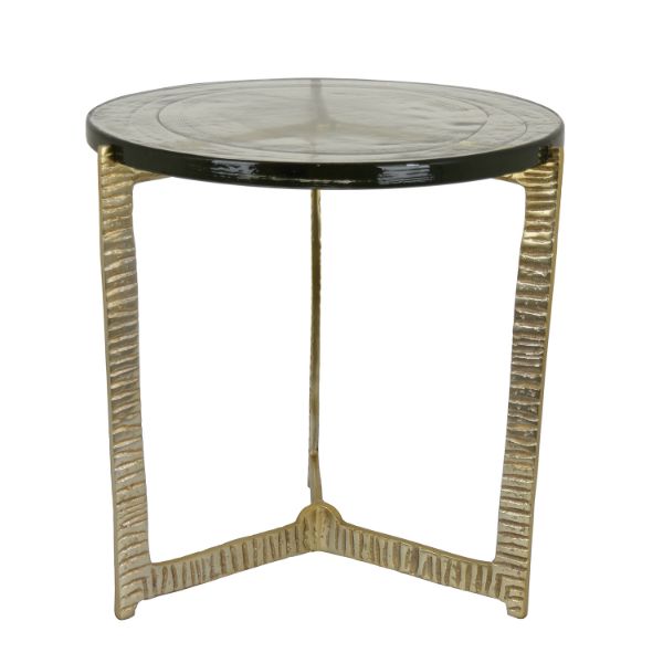 Metal / Glass Table Gold Finish 