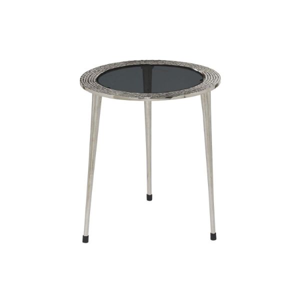 Metal Glass Accent Table 