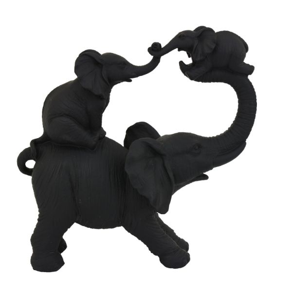Elephant Family In Black 