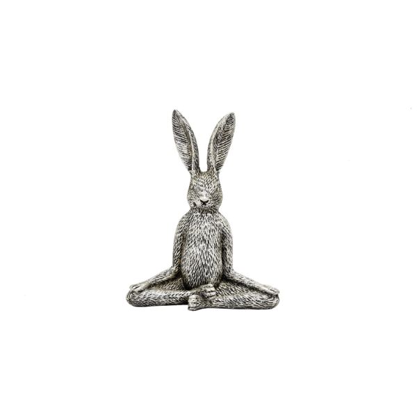 Meditating Bunny Silver And Black 