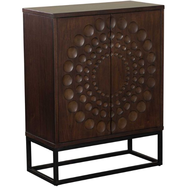 Two Door Brown Cabinet with Inlay 