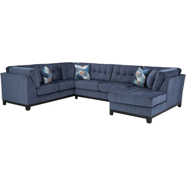 Navy 3PC Sectional w/RAF Chaise 1 Navy 3PC Sectional w/RAF Chaise