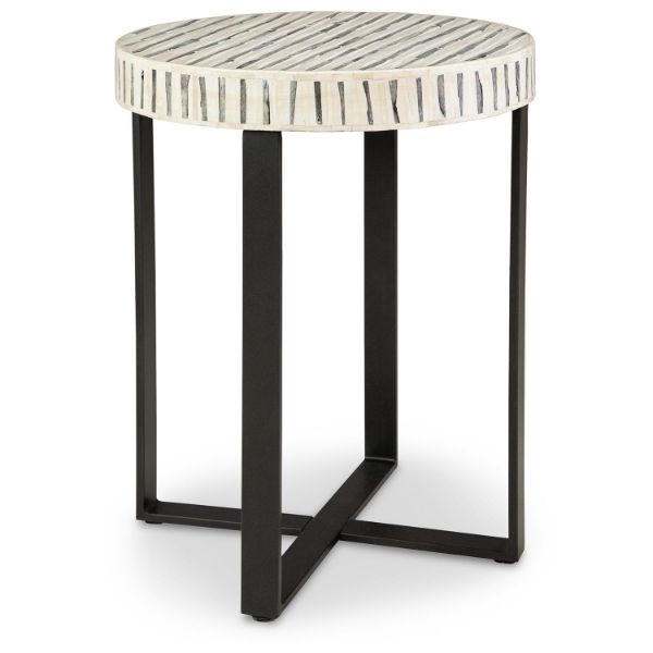  Crewridge Accent Table, Black/Cream 