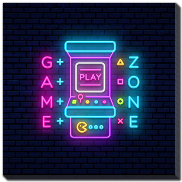 Game Zone Neon Look Canvas Art 