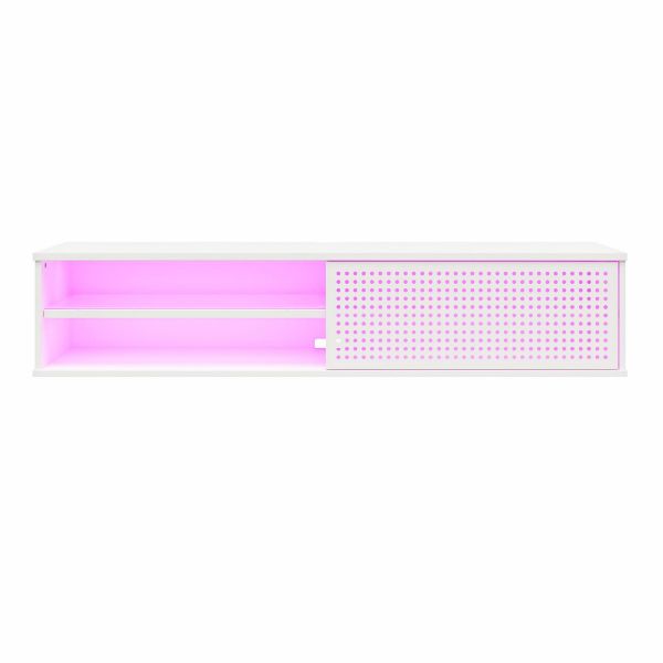  Glitch 57" Floating TV Stand , White 