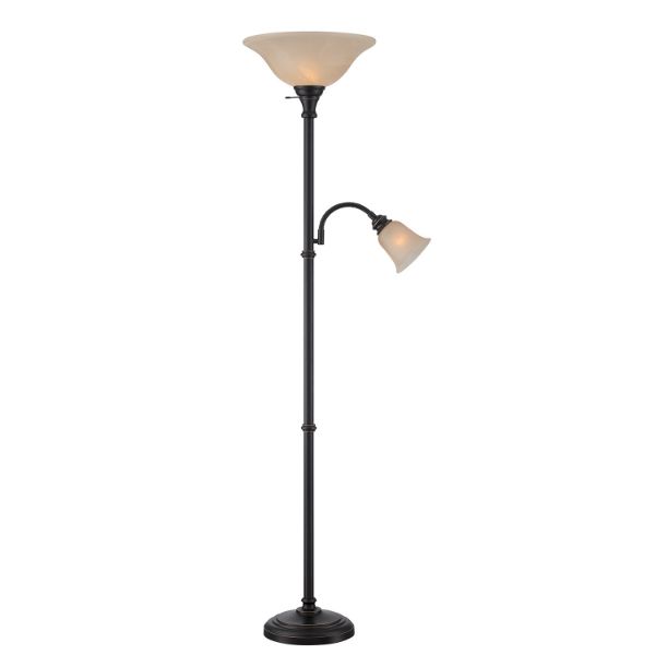 Torchiere With Reading Light Bronze 