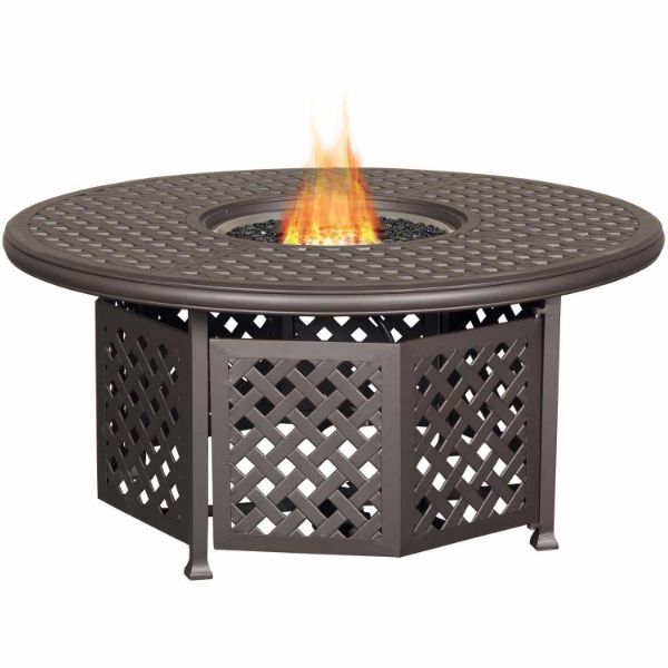  Macan 52" Round Gas Firepit Chocolate 