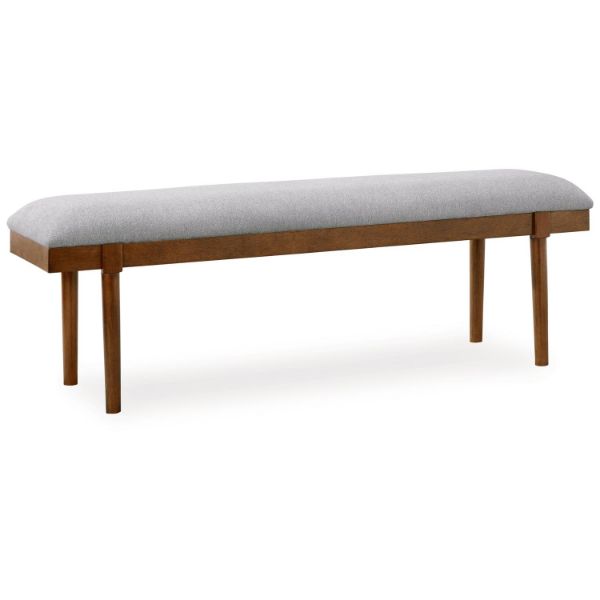  Lyncott Upholstered Dining Bench 59", Gray/Brown 