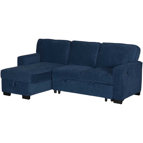 Byron Blue 2PC Sleeper Sectional with Chaise 