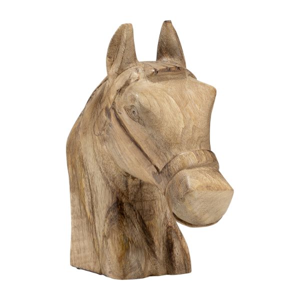Wood Horse Head Natural Brown 