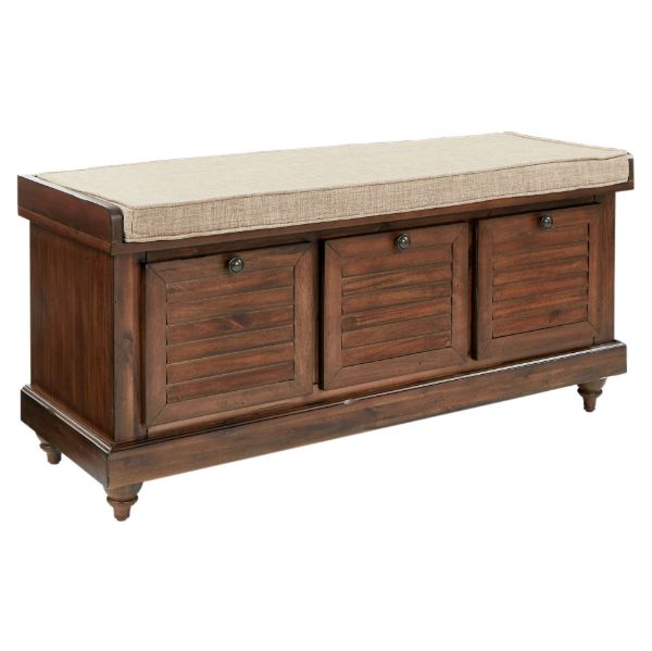  Dover Storage Bench, Distressed Brown 