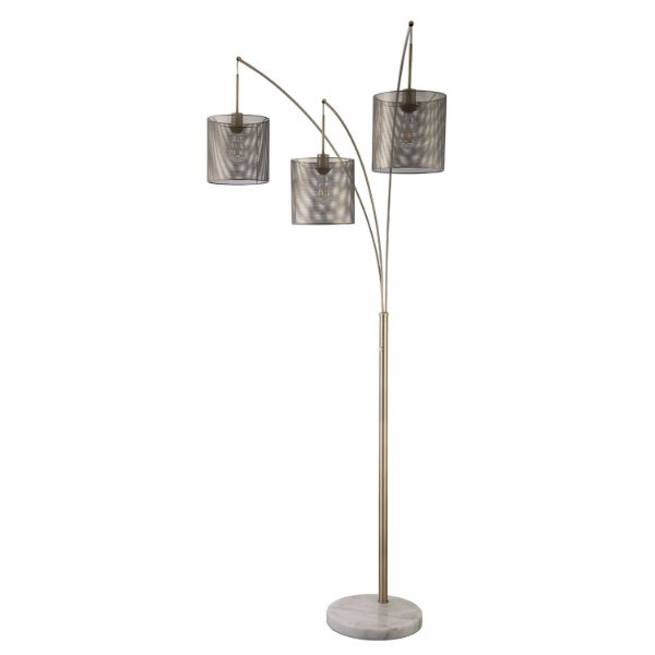 Brushed Gold Arc Lamp Marble Base 