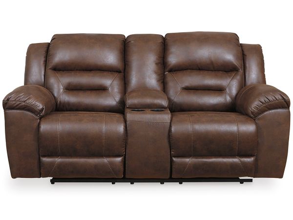 Stoneland Power Rec Loveseat Console Chocolate 1 Stoneland Power Rec Loveseat Console Chocolate