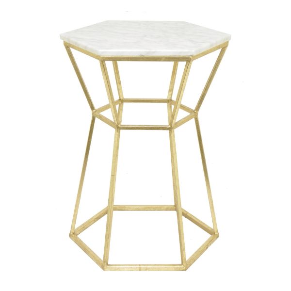 Gold and Marble Plant Stand 