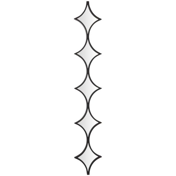 Black Metal Geometric Wall Mirror 