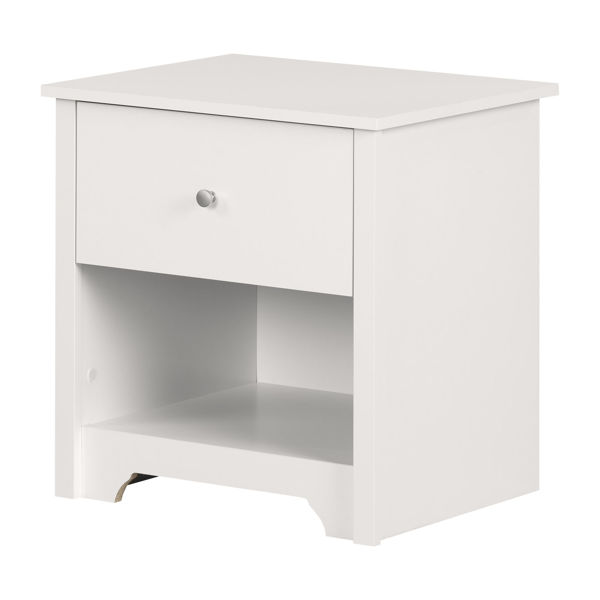 Vito - 1-Drawer Nightstand, White 1 Vito - 1-Drawer Nightstand, White
