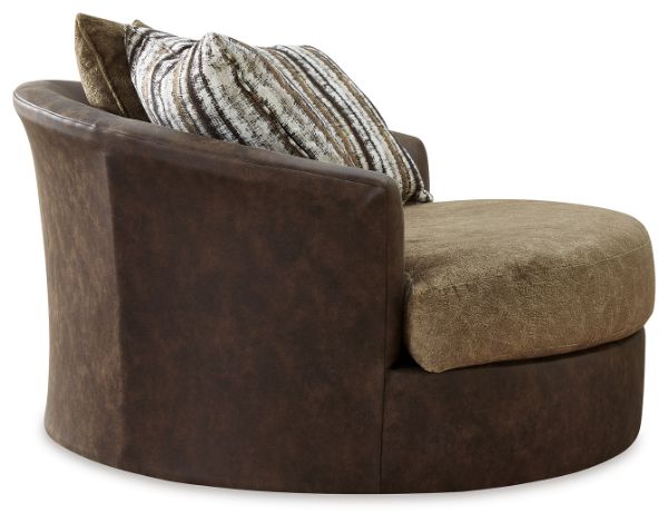  Alesbury Oversized Swivel Accent Chair, Chocolate 