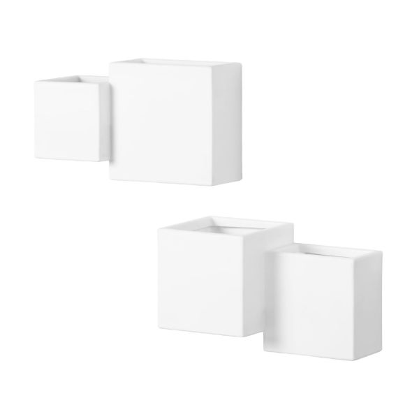  Dalya - Outdoor Wall Planter-Set of 2, White 