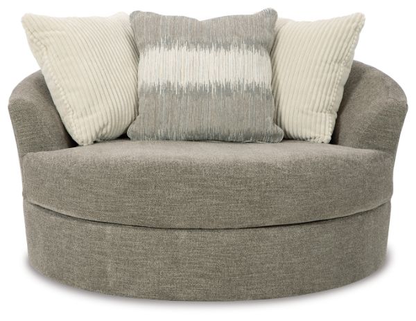  Creswell Oversized Swivel Accent Chair, Stone 