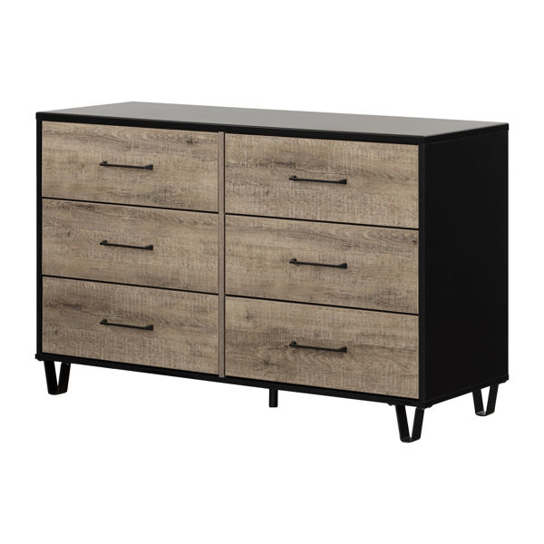  Arlen - 6-Drawer Double Dresser, Two-Tone 