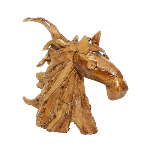 Teak Horse Sculpture 