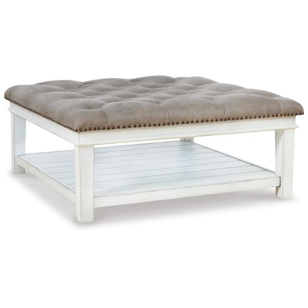  Kanwyn Upholstered Ottoman Coffee Table, Whitewash 