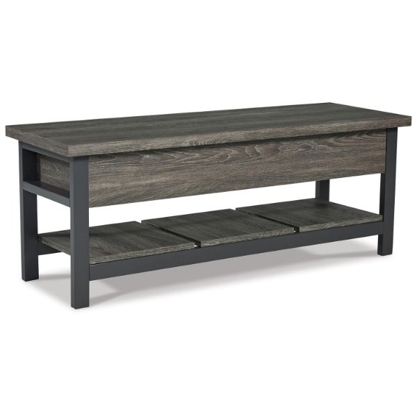  Rhyson Storage Bench, Brown 
