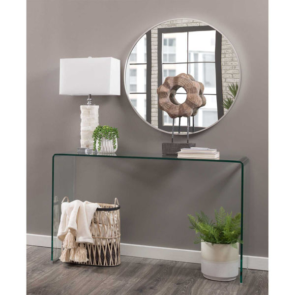 Round Silver Aluminium Mirror 