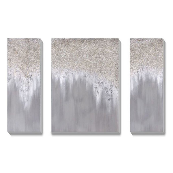 Set of 3 Hand Painted Glitter Art 