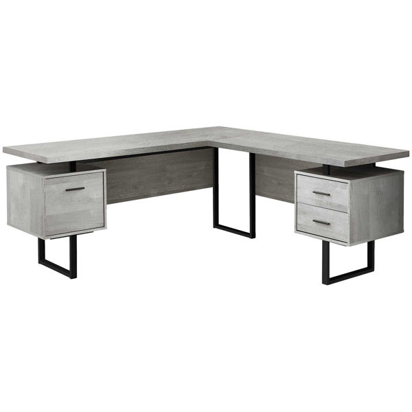 70" Grey L-Shape Computer Desk