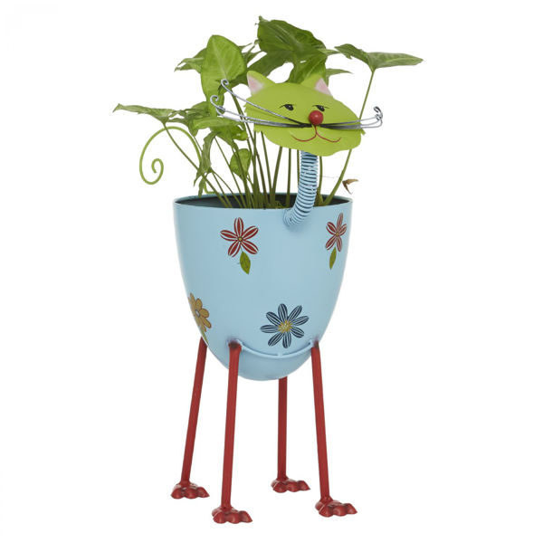 Metal Cat Planter 