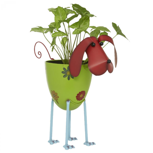 Metal Dog Planter 