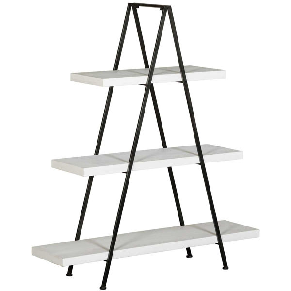 White Wood And Metal Triangle Shelf 