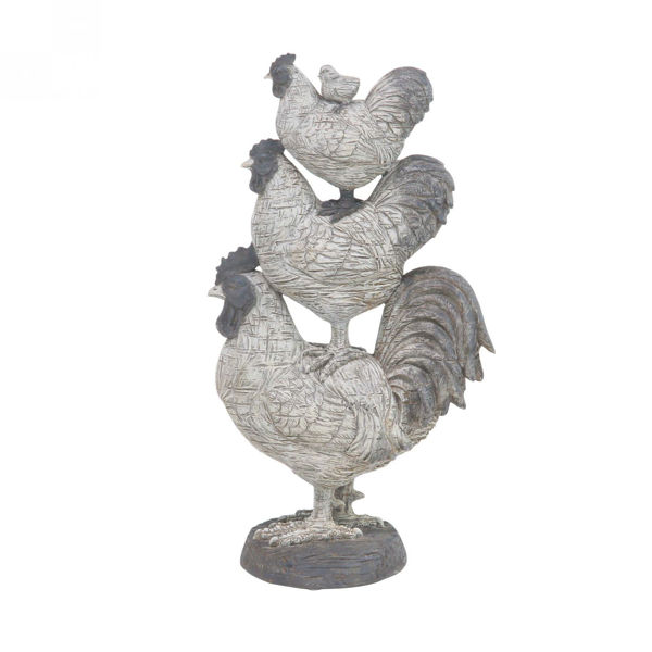 Stacking Roosters Sculpture 