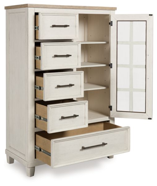  Shaybrock Door Chest, Antique White/Brown 