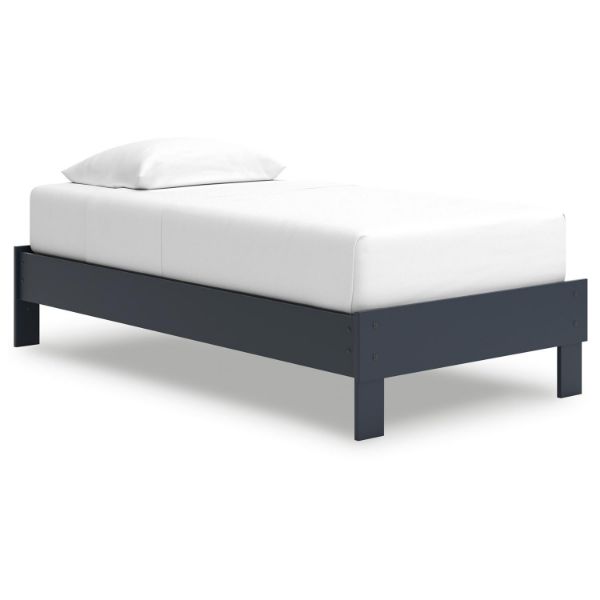 Simmenfort Twin Platform Bed, Navy Blue 1 Simmenfort Twin Platform Bed, Navy Blue