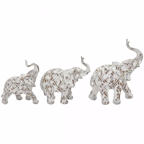 Set of 3 Elephant Sculptures 