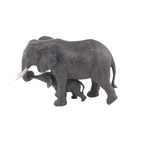 Mother and Baby Elephant Sculpture 