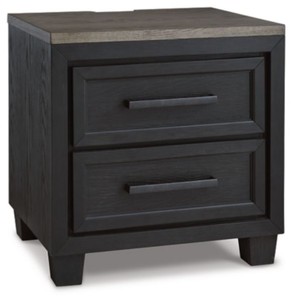  Foyland Nightstand, Black/Brown 