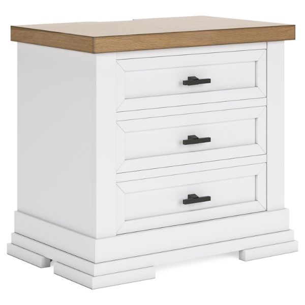  Ashbryn Nightstand, White/Natural 