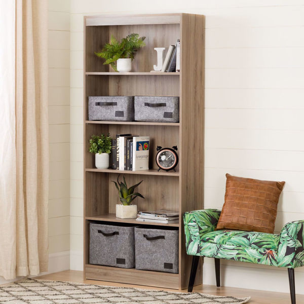 Axess Standard 5-Shelf Bookcase Rustic Oak 