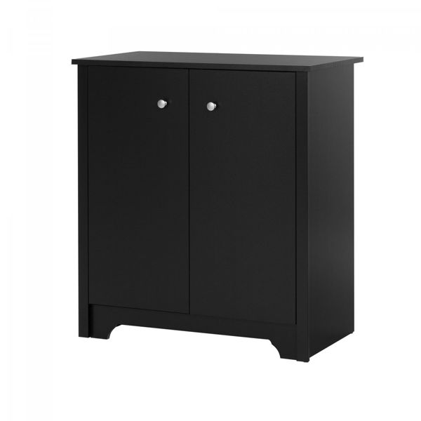  Vito - Small 2-Door Storage Cabinet, Black 